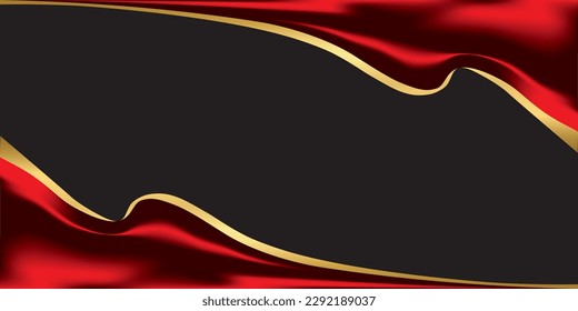 abstract background luxury red and gold cloth or liquid.Christmas and Valentines layout design,studio,room, web template ,Business report with smooth circle gradient color.