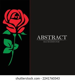 Abstract background, luxury background with red rose flower isolated on a dark background, banner or poster for lovers or Valentine's Day, invitation card, wedding card, thank you card, birthday card