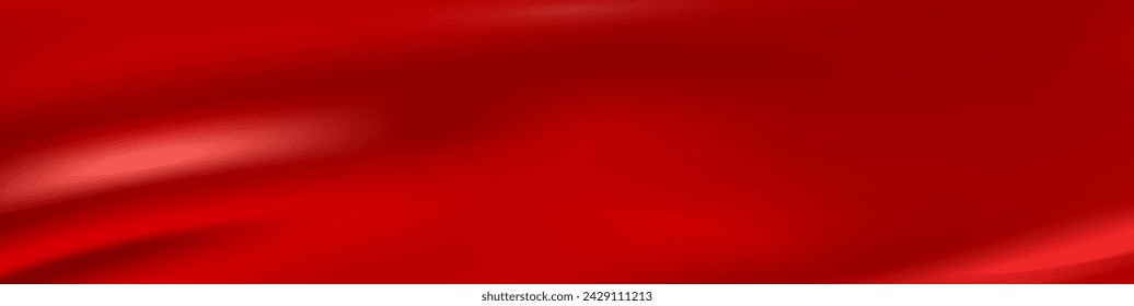 Abstract background luxury red silk fabric background. Beautiful red satin fabric cloth or liquid wave or wavy folds of grunge silk texture satin velvet material or luxurious. Premium Vector EPS10.