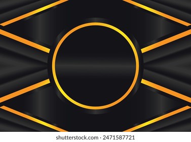 Abstract background with luxury style, luminous and elegant, dominant color black and gold. Can be used in wallpaper, banner, backdrop, poster, card, cover and more