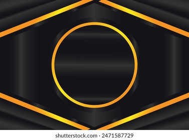 Abstract background with luxury style, luminous and elegant, dominant color black and gold. Can be used in wallpaper, banner, backdrop, poster, card, cover and more