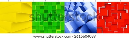 Abstract background made of 3d blocks. Textbook, booklet or notebook mockup. Business brochure. Cover design template. Vector illusration for poster, presentation, advertising, marketing or banner.
