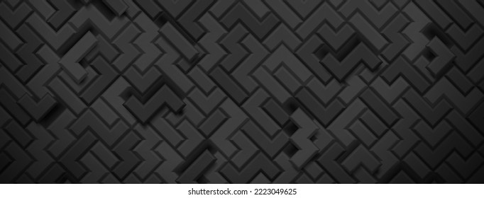 Fondo abstracto hecho de bloques en colores negro y gris
