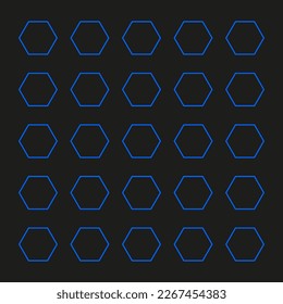 Abstract background made of blue hexagons background. Modern geometric composition with honeycombs can be used as templates and layouts. Engineering technological wallpaper.