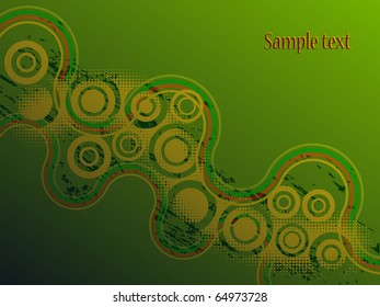 Abstract background made from circles with halftone effect on green background with place for your text - vector illustration.
