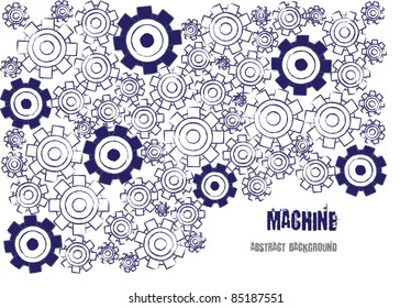 abstract background made of cogwheel silhouettes and place for your text isolated on white background