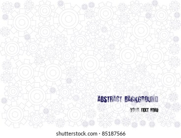 abstract background made of cogwheel silhouettes and place for your text isolated on white background