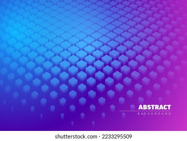Abstract background made from color cubes in gradient from blue to purple with place for your text or any other content. Nice background for banner flyer header social media status