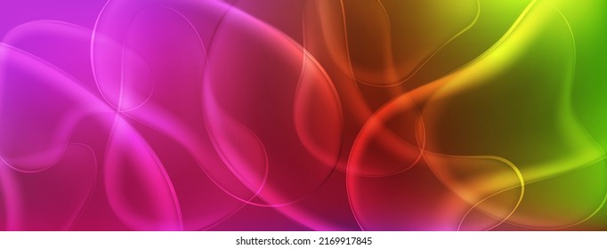 Fondo abstracto hecho de formas translúcidas de color curvado