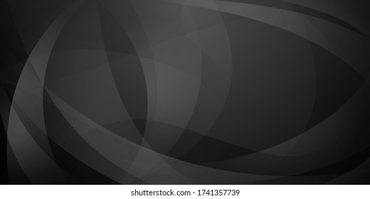 Fondo abstracto hecho de líneas curvas en colores negro y gris