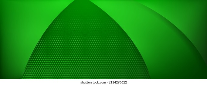 Abstract background made of curved lines and halftone dots in green colors