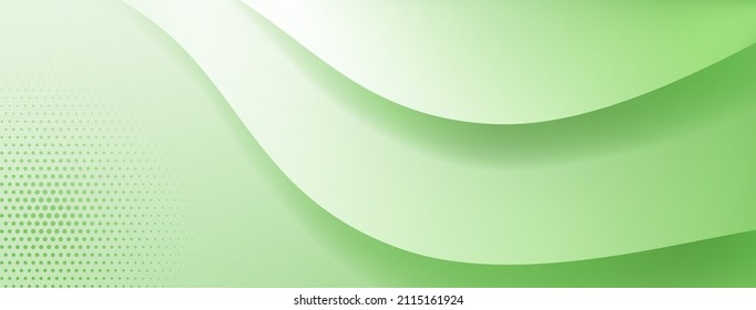 Fondo abstracto hecho de líneas curvas y puntos de semitono en colores verde claro