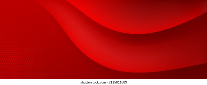 Abstract background made of curved lines and halftone dots in red colors