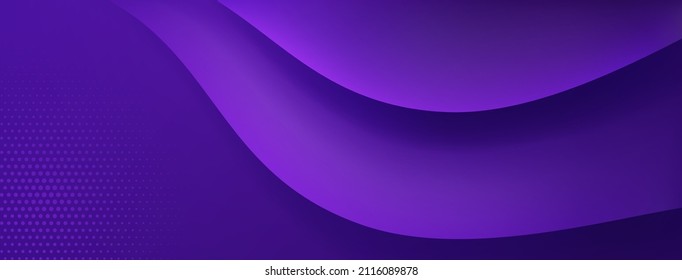 Fondo abstracto hecho de líneas curvadas y puntos de semitonos en color púrpura
