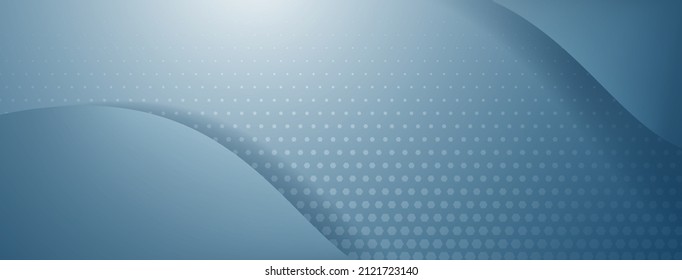 Fondo abstracto hecho de líneas curvas y puntos de semitono en colores azul claro