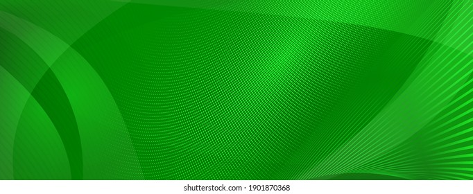 Fondo abstracto hecho de curvas y puntos de medio tono en colores verdes