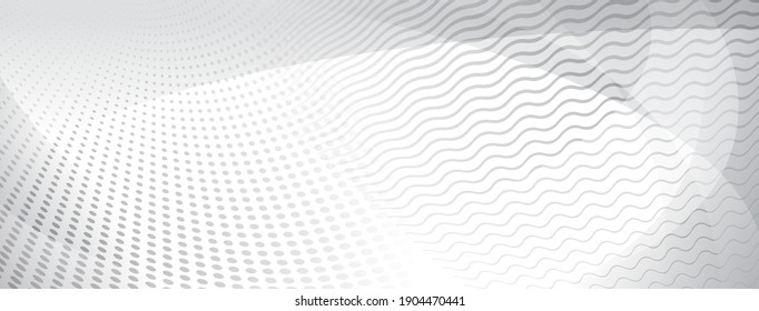 Abstract background made of curves and halftone dots in gray colors