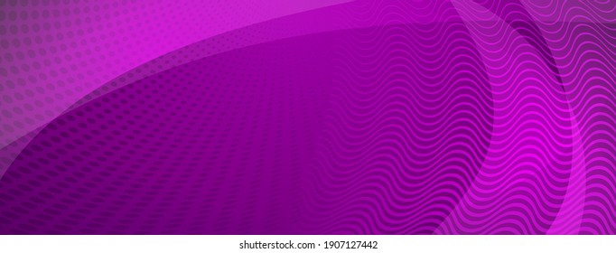 Abstrakter Hintergrund aus Kurven und Halbtonpunkten in violetten Farben
