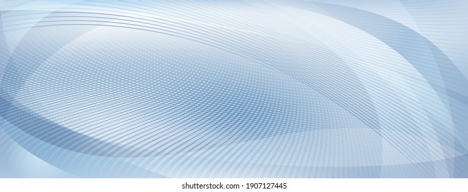 Abstract background made of curves and halftone dots in light blue colors