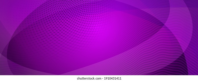 Abstract background made of curves and halftone dots in purple colors