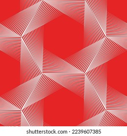 Abstract background made of curves and halftone dots in red colors.