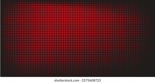 Abstract background made of curves and halftone dots in red colors