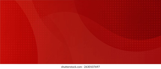 Abstract background made of curves and halftone dots in red colors