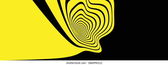 Abstract background made of distorted lines. Pattern with optical illusion. Psychedelic stripes. Vector illustration for brochure, flyer, card, banner or cover.