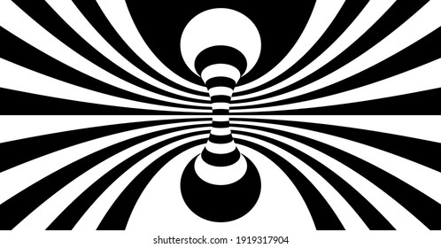 Abstract background made of distorted lines. Pattern with optical illusion. Psychedelic stripes. Vector illustration for brochure, flyer, card, banner or cover.
