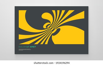 Abstract background made of distorted lines. Pattern with optical illusion. Psychedelic stripes. Vector illustration for brochure, flyer, card, banner or cover.