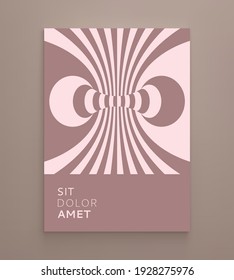 Abstrakter Hintergrund aus verzerrten Linien. Muster mit optischer Illusion. Psychedelische Streifen. Vektorgrafik für Broschüre, Flyer, Karte, Banner oder Cover.