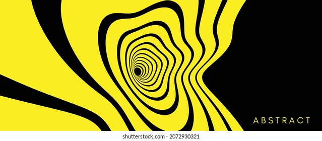 Abstract background made of distorted lines. Pattern with optical illusion. Psychedelic stripes. Vector illustration for brochure, flyer, card, banner or cover.