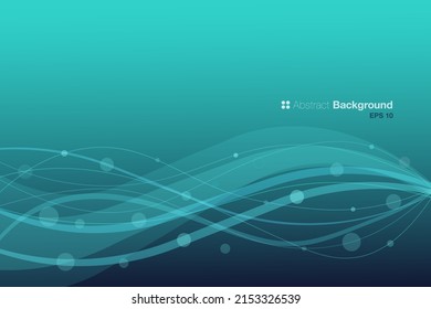 Abstract background made from flowing waves and lines. Underwater effect. Vector stock illustration.