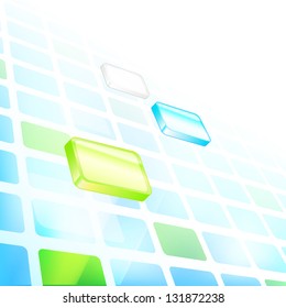 Abstract background made of green and blue glossy plates, vector