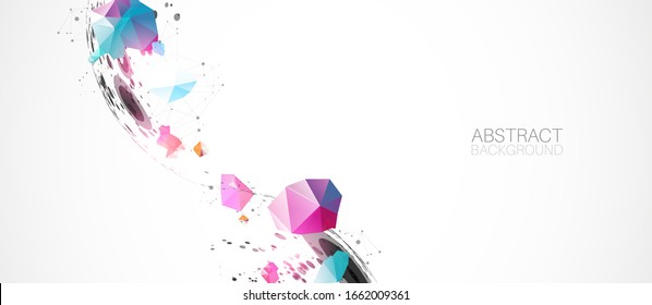 Abstract background  made with half spheres and plexus effect. 
