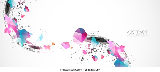 Fondo abstracto hecho con medio esferas y efecto plexus. 