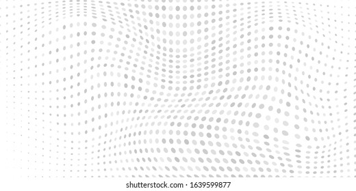 Abstract background made of halftone dots in white and gray colors