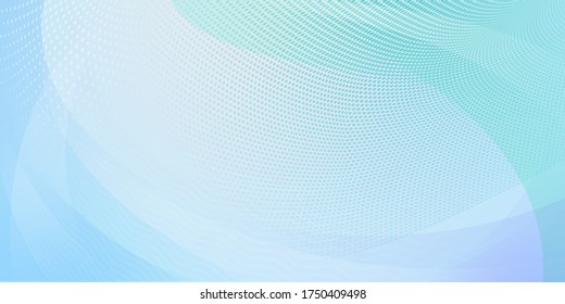Abstract background made of halftone dots and curved lines in light blue colors