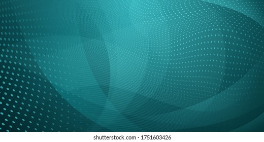 Abstract background made of halftone dots and curved lines in light blue colors