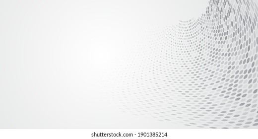 Abstract background made of halftone dots in white and gray colors