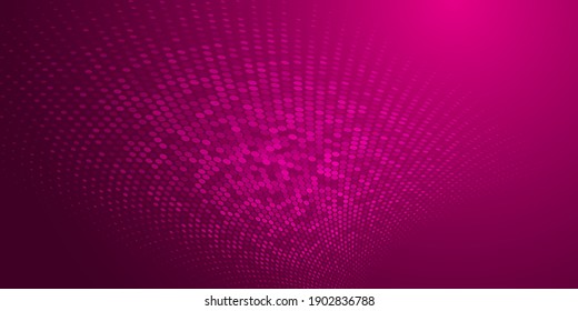 Fondo abstracto hecho de puntos de medio tono en colores púrpura