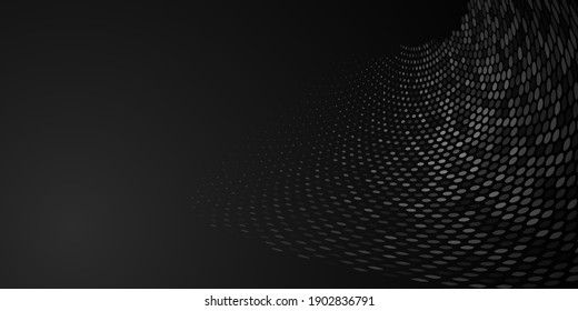 Abstract background made of halftone dots in black and gray colors