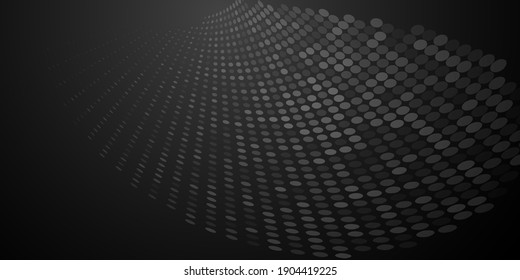 Fondo abstracto hecho de puntos de medio tono en colores negro y gris