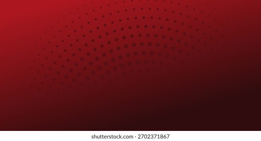 Abstract background made of halftone dots and curved lines in red colors