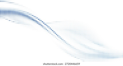 Fundo abstrato feito de pontos de meio-tom formando formas de onda fluente suave em um fundo branco. Design mínimo, moderno e limpo
