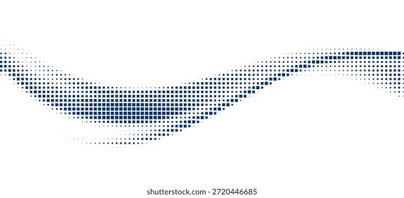 Fundo abstrato feito de pontos de meio-tom formando formas de onda fluente suave em um fundo branco. Design mínimo, moderno e limpo