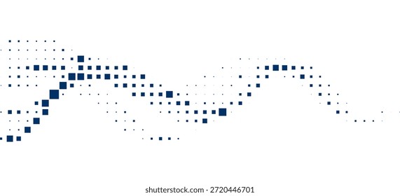 Fundo abstrato feito de pontos de meio-tom formando formas de onda fluente suave em um fundo branco. Design mínimo, moderno e limpo