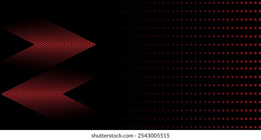 Fondo Abstractas hecho de líneas y puntos de semitono rojo en colores rojos oscuros