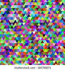 Abstract background made up of multicolor triangular shapes. Vector
