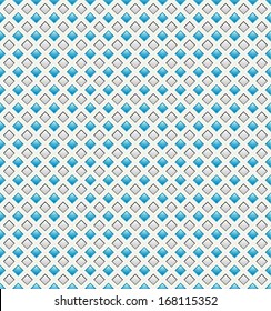 The abstract background made out of blue and white diamond shapes / The glossy rhombus pattern / The diamond background